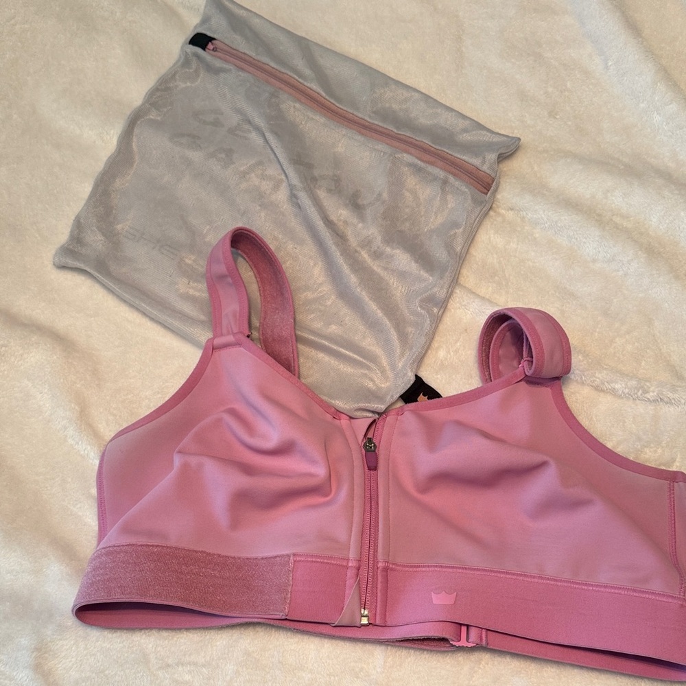 SHEFIT Mauve Zip-Front Sports Bra